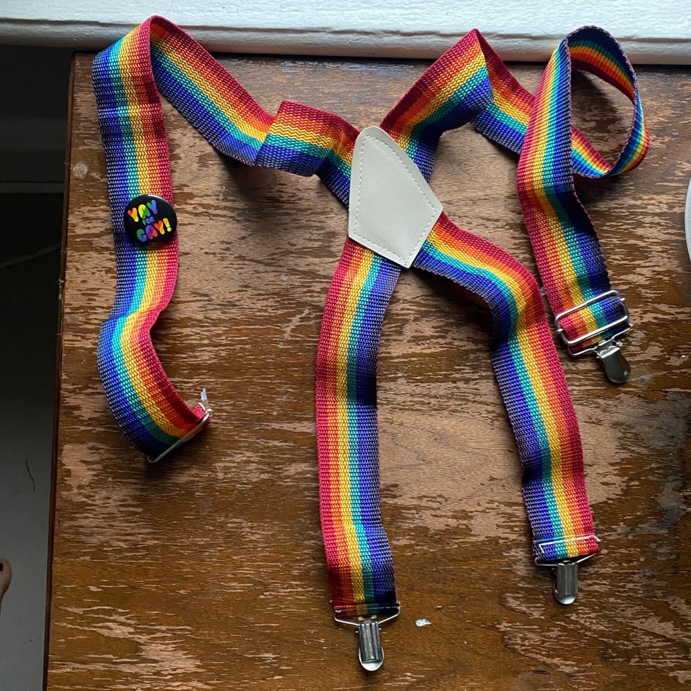$5 or FREE w purchase rainbow suspenders